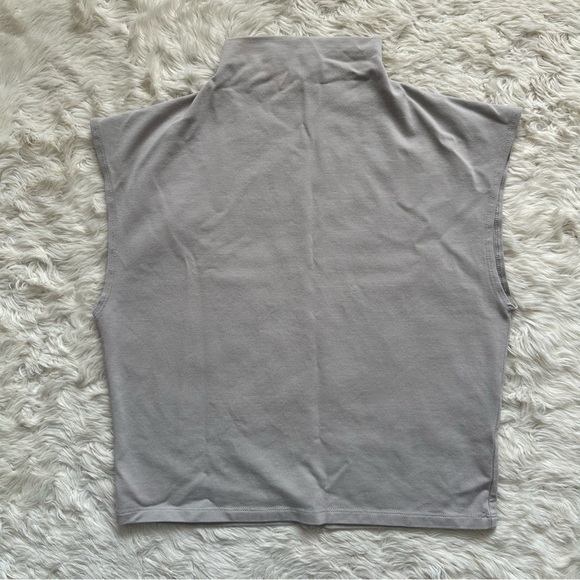 Madewell Top Funnelneck Cropped Muscle Tee Modal Blend Light Gray XL - Picture 3 of 10